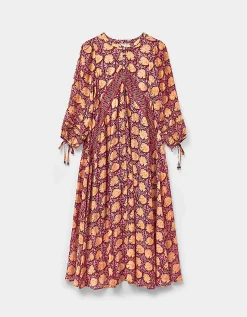 East Zinnia Floral Print Lightweight Dress Red