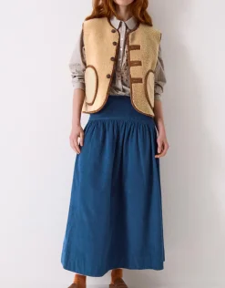 East Zohra Reversible Suede Vest Tan