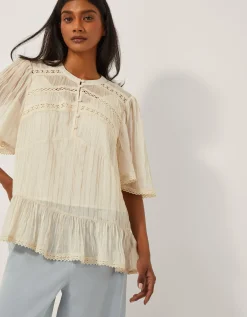 Edith Floaty Lace Top Ivory