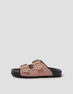 Elena Stud Buckle Sandals Pink