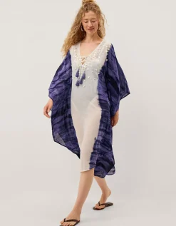 Elise Embellished Dip Dye Midi Kaftan Blue