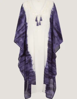 Elise Embellished Dip Dye Midi Kaftan Blue
