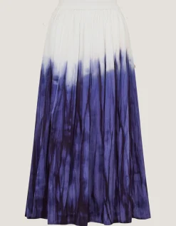 Elise Ombré Dip Dye Midi Skirt Blue