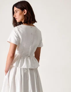 Eliza Floral Embellished Wedding Top Ivory
