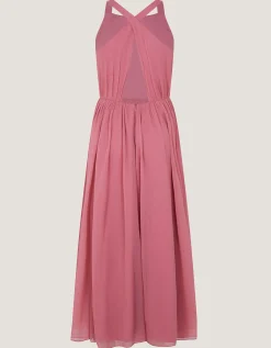 Ellay Cross Back Chiffon Prom Dress Pink