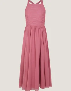 Ellay Cross Back Chiffon Prom Dress Pink