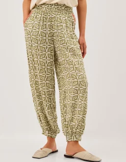 Elma Print Balloon Trousers Green