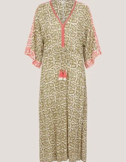 Elma Print Midi Beach Dress Green