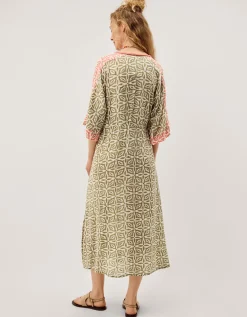 Elma Print Midi Beach Dress Green