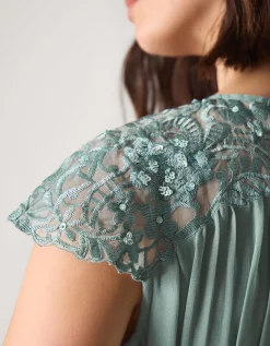 Elodie Lace Chiffon Bridesmaid Dress Green