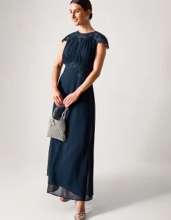 Elodie Lace Chiffon Bridesmaid Dress Blue