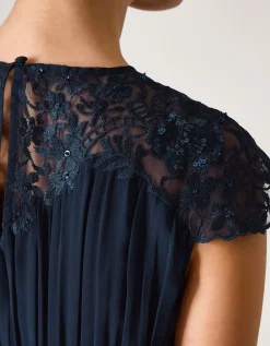 Elodie Lace Chiffon Bridesmaid Dress Blue