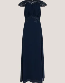 Elodie Lace Chiffon Bridesmaid Dress Blue