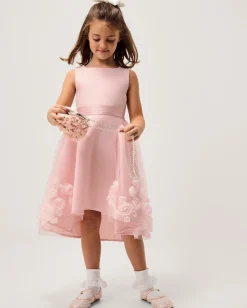 Eloise Appliqué Rose Dress Pink