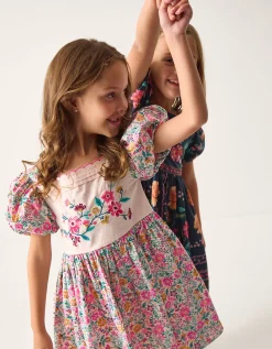 Embroidered Floral Dress Multi