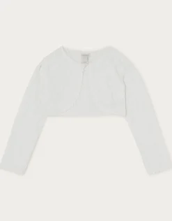 Emilia Lace Scallop Cardigan Ivory