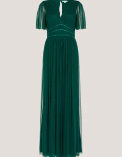 Emily Short Sleeve Tulle Bridesmaid Dress Green