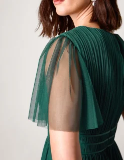 Emily Short Sleeve Tulle Bridesmaid Dress Green