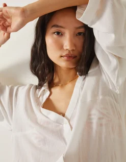 Esme Beach Shirt Dress White