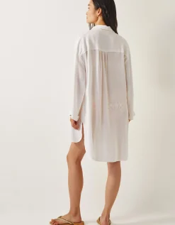 Esme Beach Shirt Dress White