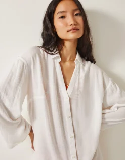 Esme Beach Shirt Dress White