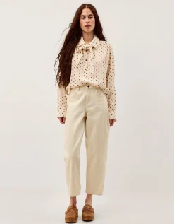 Esme Polka Dot Shirt & Scarf Ivory