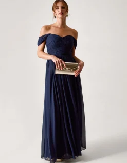Evelyn Bardot Bridesmaid Dress Blue
