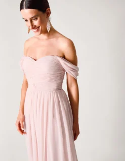 Evelyn Bardot Bridesmaid Dress Pink