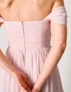 Evelyn Bardot Bridesmaid Dress Pink