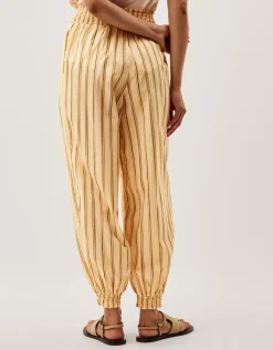 Eve Stripe Balloon Trousers Ivory