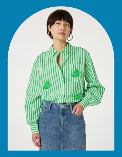 Fabienne Chapot Alex Lime Stripe Shirt Green