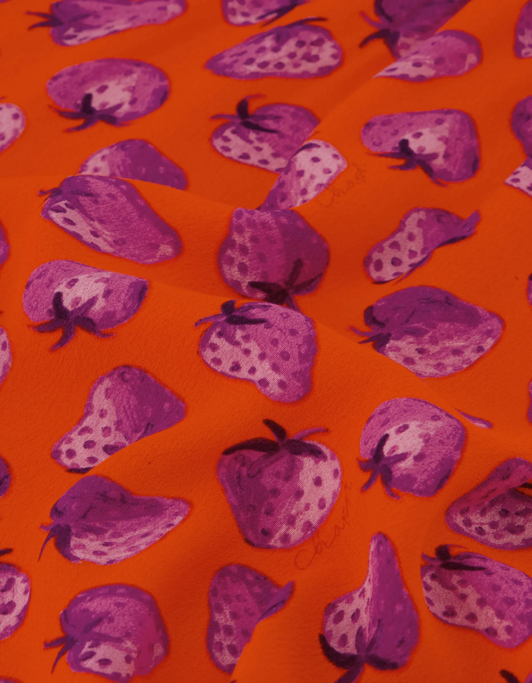 Fabienne Chapot Bonna Strawberry Print Midi Dress Orange