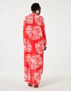 Fabienne Chapot Denis Shell Print Shirt Dress Red