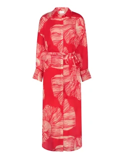 Fabienne Chapot Denis Shell Print Shirt Dress Red