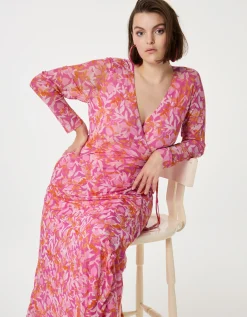 Fabienne Chapot Natty Wrap Midi Dress Pink
