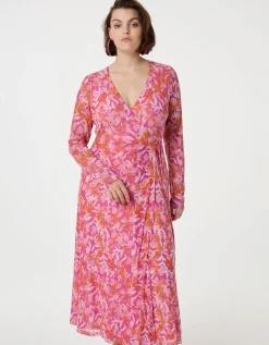 Fabienne Chapot Natty Wrap Midi Dress Pink