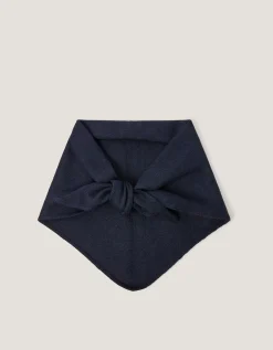 Fae Knitted Triangle Scarf Blue