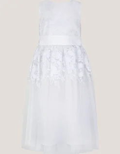Felicity Floral Embroidered Communion Dress White