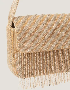 Fern Beaded Tassel Shoulder Bag