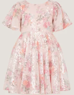 Fern Floral Sequin Party Dress Multi