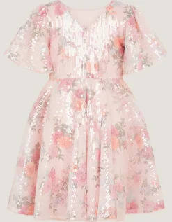 Fern Floral Sequin Party Dress Multi