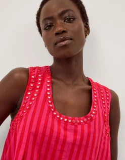 Fifi Sleeveless Stripe Top Pink