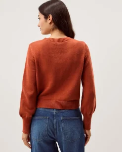 Fiona Floral Embroidered Cardigan Orange