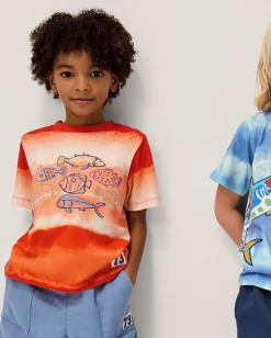 Fish Tie-Dye T-Shirt Orange
