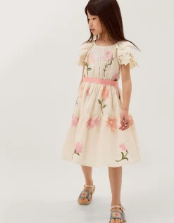 Floral Embellished Lace Dress Ivory