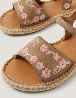 Floral Embroidered Espadrille Sandals Multi