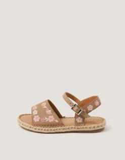 Floral Embroidered Espadrille Sandals Multi