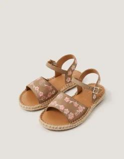 Floral Embroidered Espadrille Sandals Multi