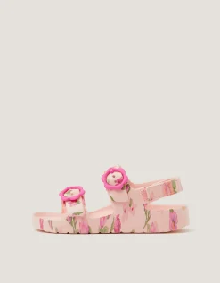 Floral EVA Buckle Sandals Ivory