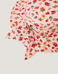 Floral Print Bow Bucket Hat Multi